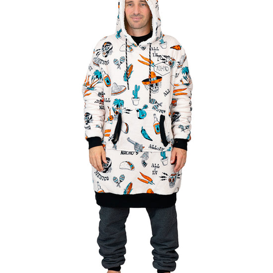 Geruite poncho - Mexicano L/XL