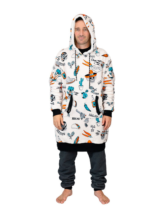 Geruite poncho - Mexicano L/XL