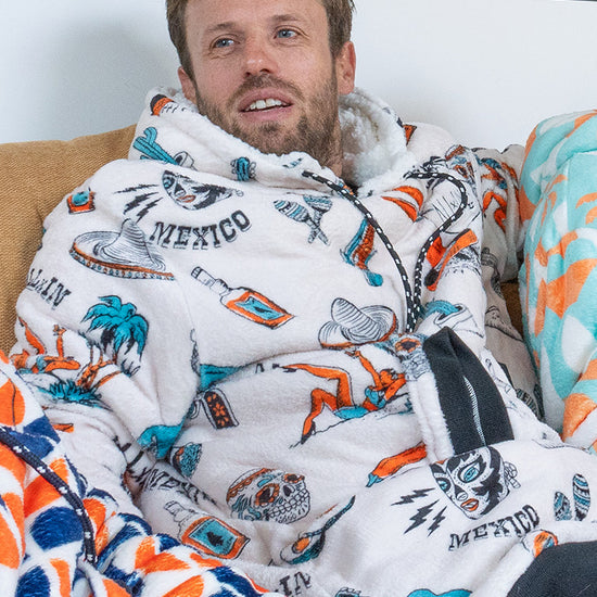 Geruite poncho - Mexicano L/XL