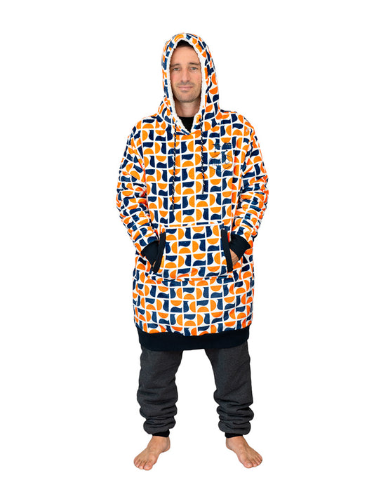 Geruite Poncho - Geo Retro L/XL
