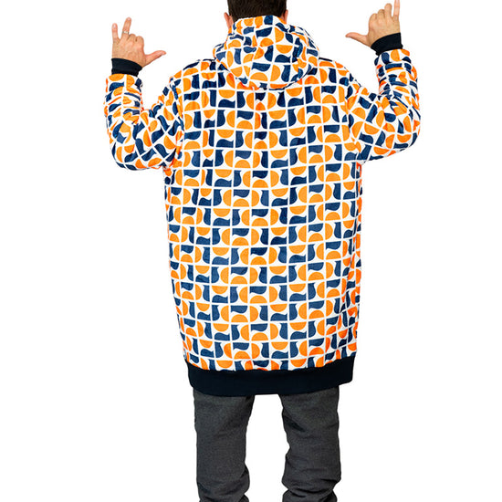 Geruite Poncho - Geo Retro L/XL