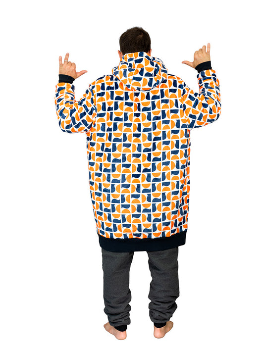 Geruite Poncho - Geo Retro L/XL