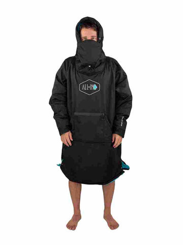 Waterdichte poncho - Zwart / Turquoise