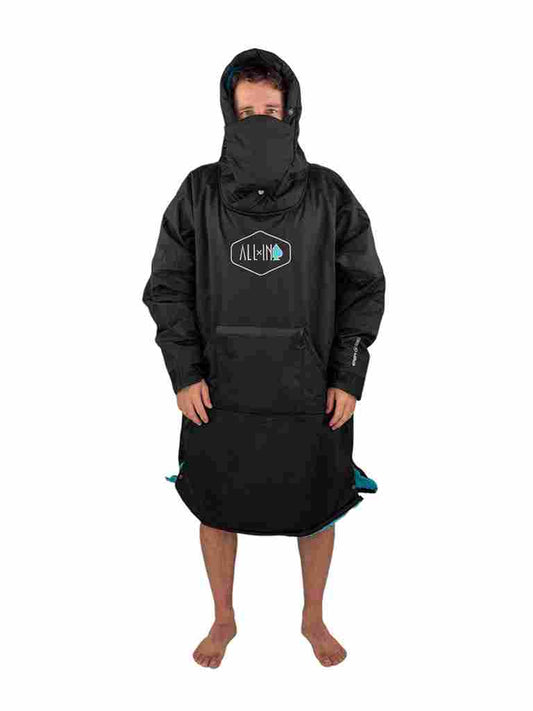 Waterdichte poncho - Zwart / Turquoise