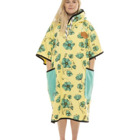 T Poncho Beach Crew - Coquelicot / Aqua One Size