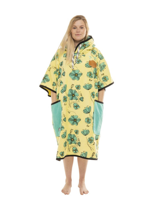 T Poncho Beach Crew - Coquelicot / Aqua One Size