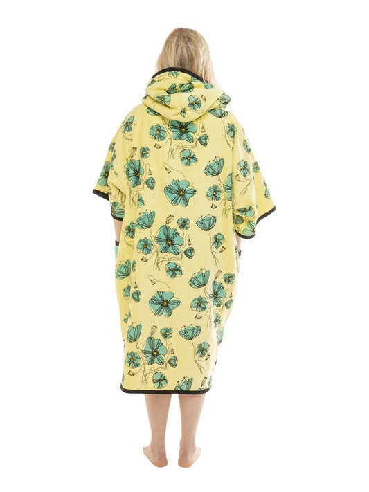 T Poncho Beach Crew - Coquelicot / Aqua One Size