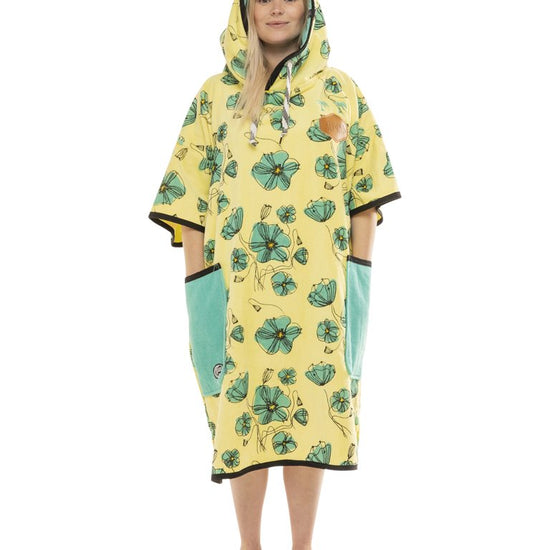 T Poncho Beach Crew - Coquelicot / Aqua One Size
