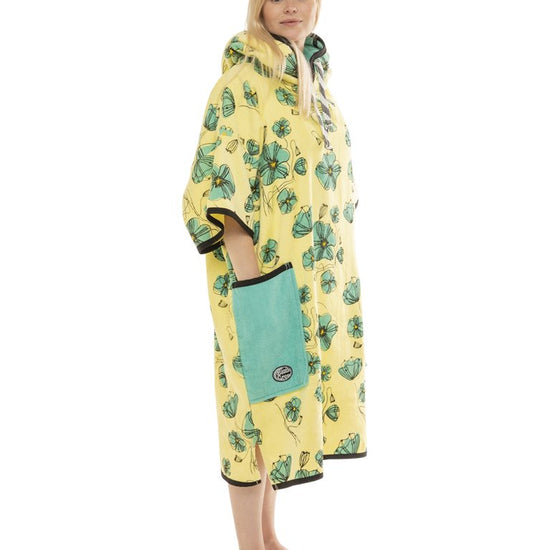 T Poncho Beach Crew - Coquelicot / Aqua One Size