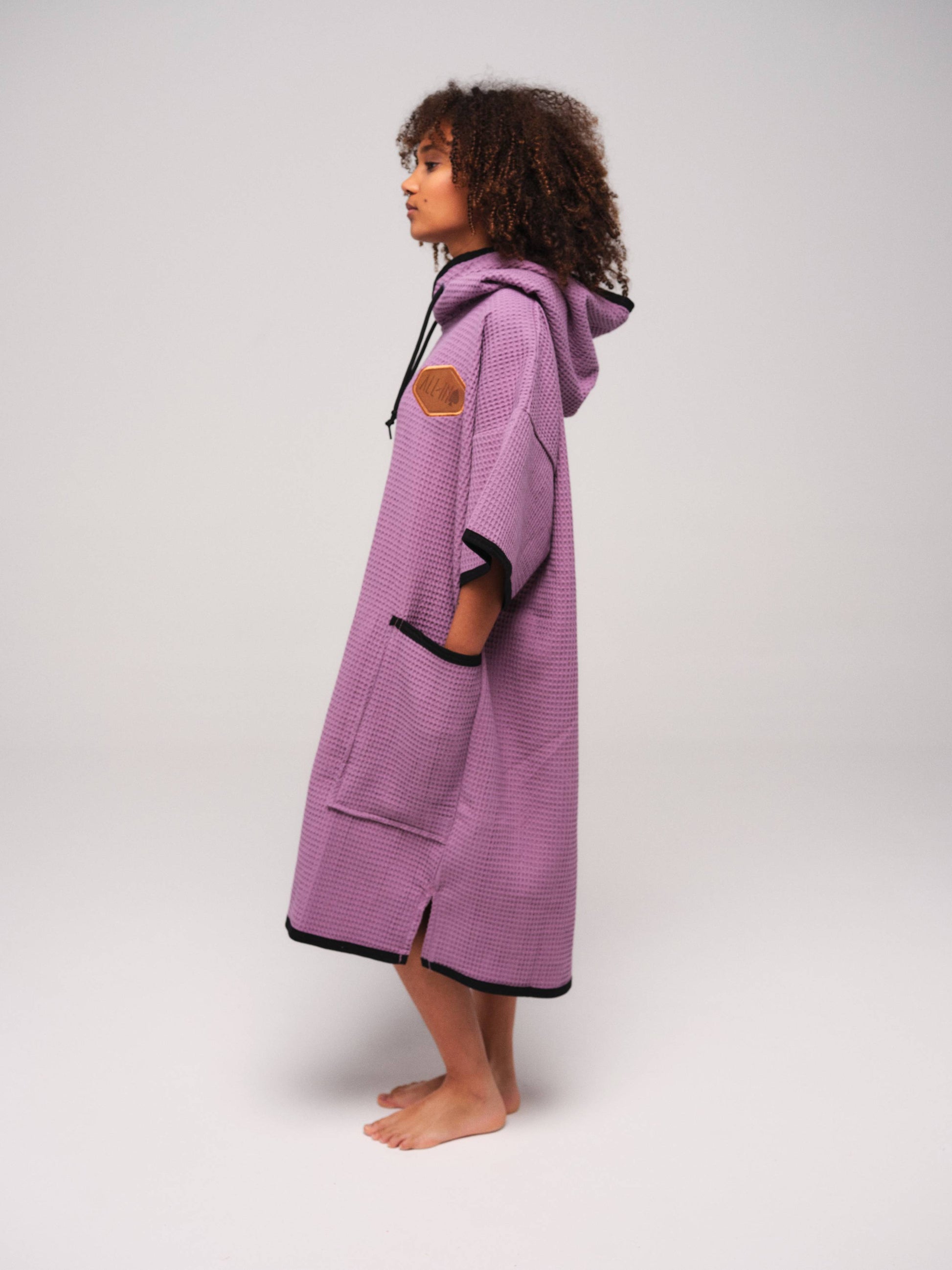 Waffle T Poncho - Purple Waffle One Size