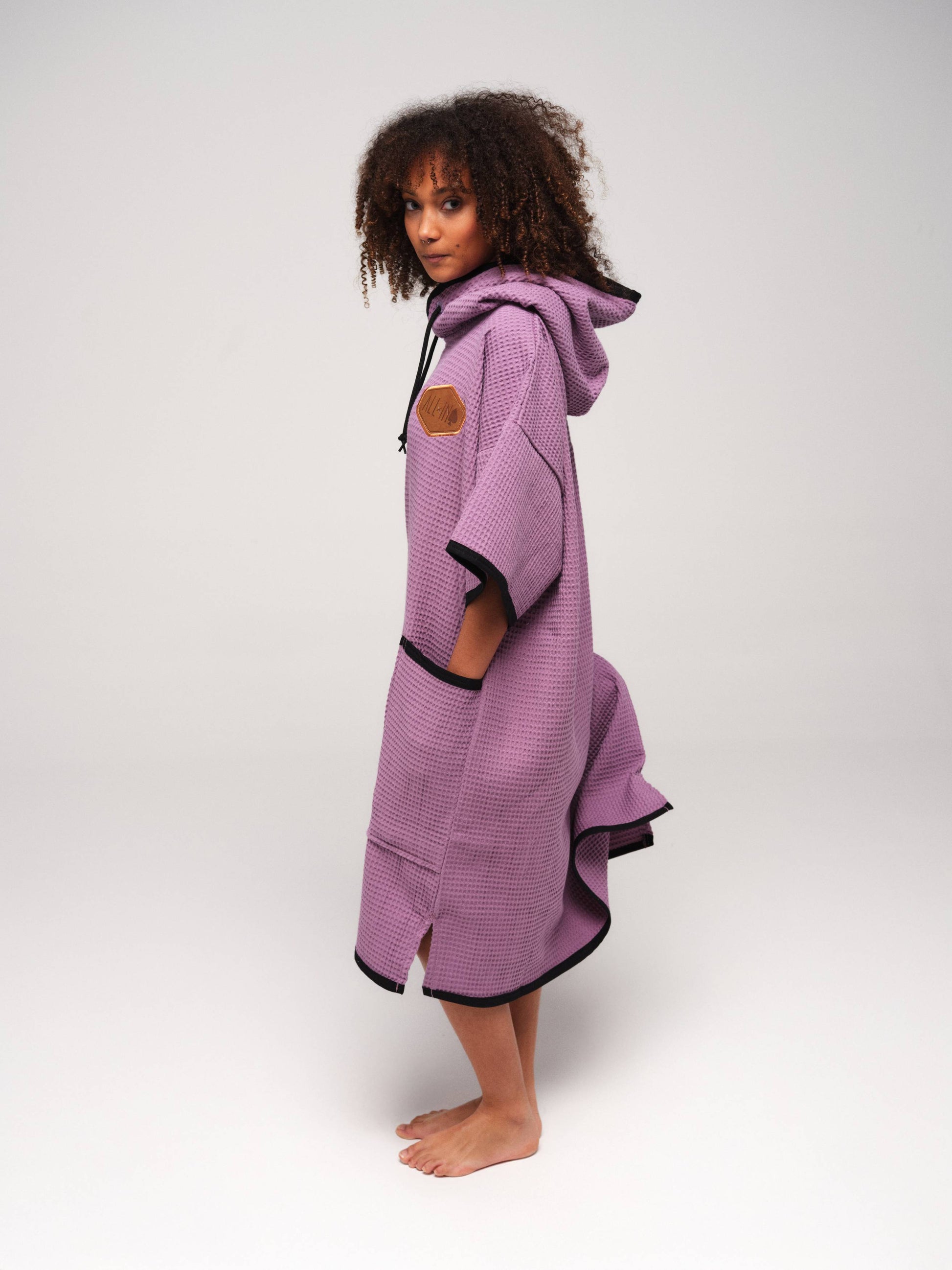 Waffle T Poncho - Purple Waffle One Size