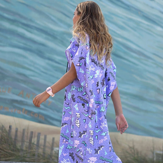 Travel Poncho - Pop 80s Violet One Size
