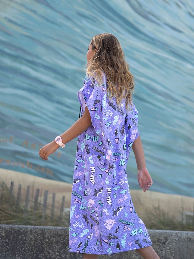 Travel Poncho - Pop 80s Violet One Size