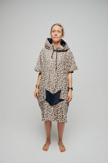 Poncho adulte coupe V - LEOPARD