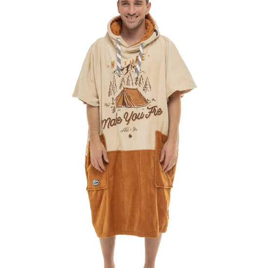 V Poncho Beach Crew - Nature Beige Talla única
