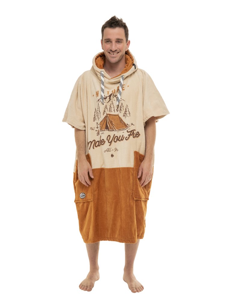 V Poncho Beach Crew - Nature Beige Talla única