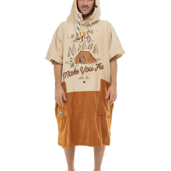 V Poncho Beach Crew - Nature Beige Talla única