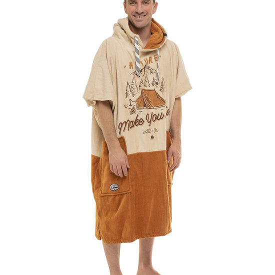 V Poncho Beach Crew - Nature Beige Talla única
