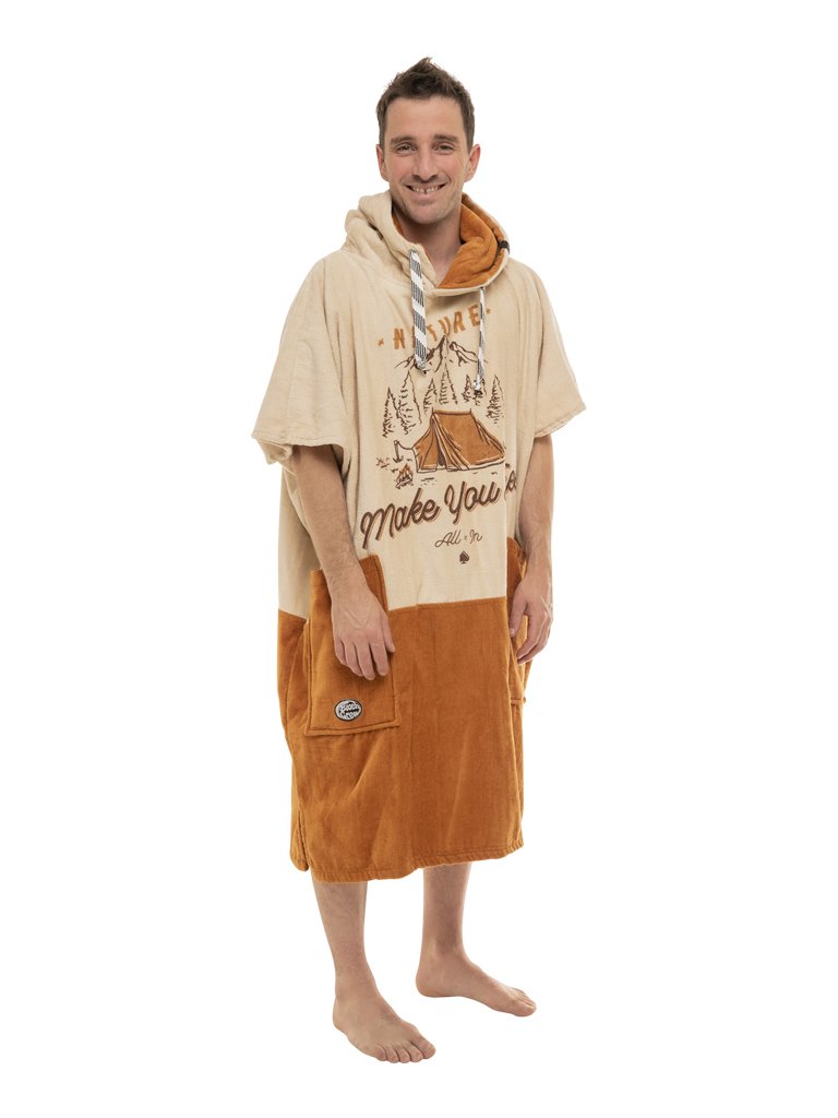 V Poncho Beach Crew - Nature Beige Talla única