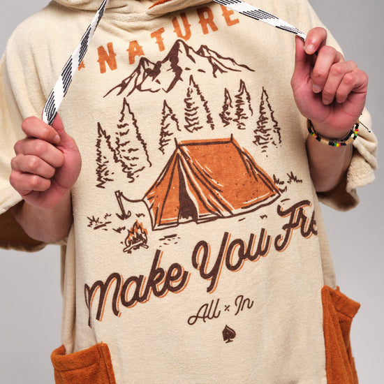 V Poncho Beach Crew - Nature Beige Talla única