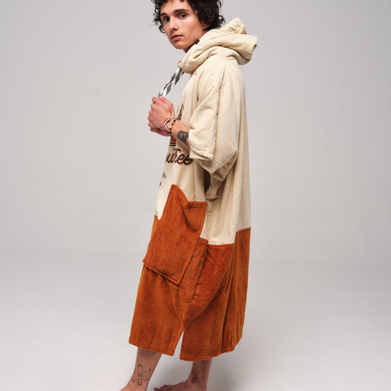 V Poncho Beach Crew - Nature Beige Talla única