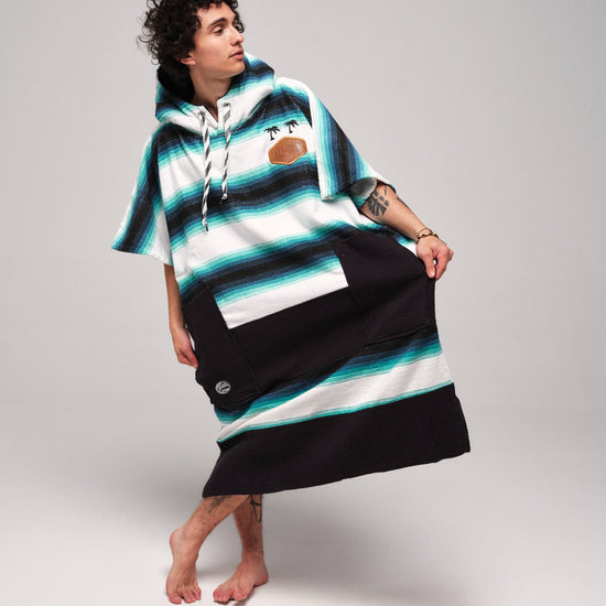 V Poncho Beach Crew - Rayas Talla Única