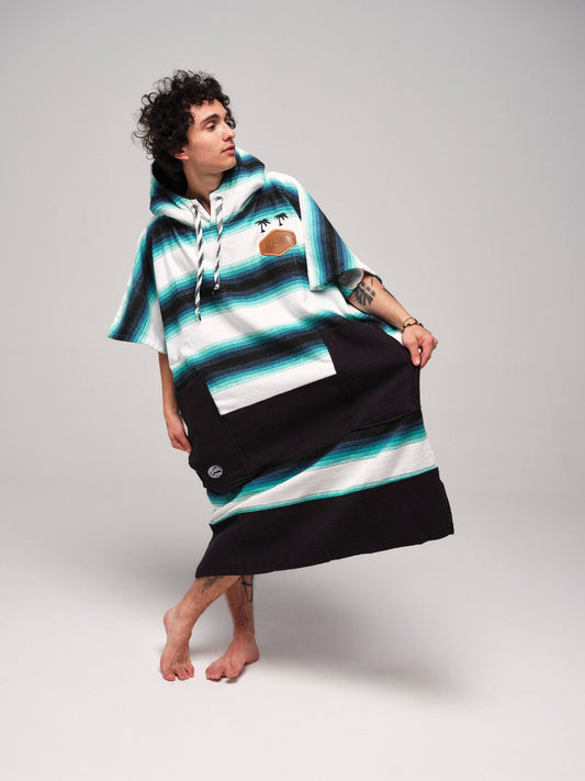 V Poncho Beach Crew - Stripes One Size
