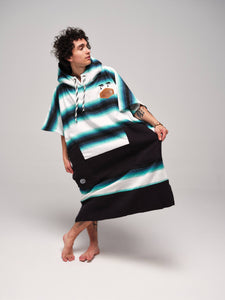 Poncho adulto con cuello en V - Rayas