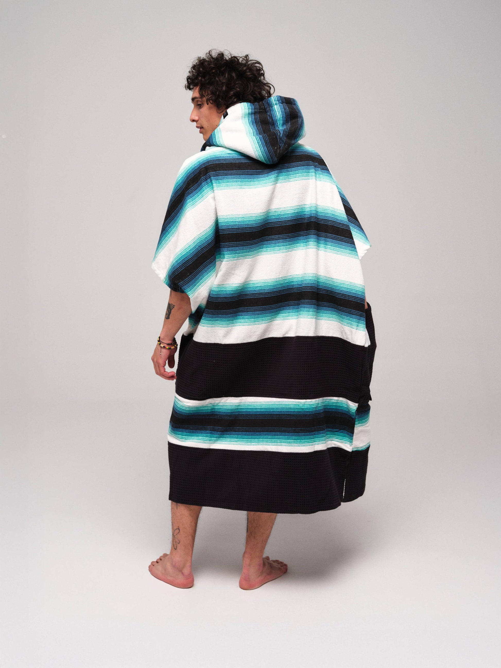 V Poncho Beach Crew - Rayas Talla Única