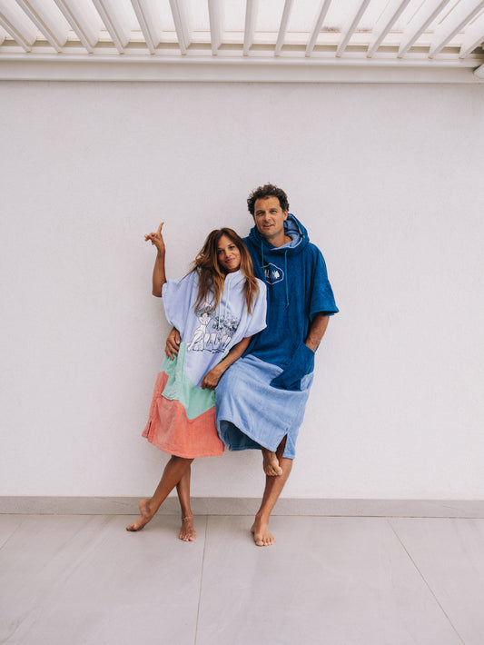 Volwassene poncho met V-hals - Paddestoel