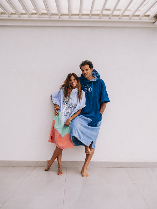 Volwassene poncho met V-hals - Paddestoel