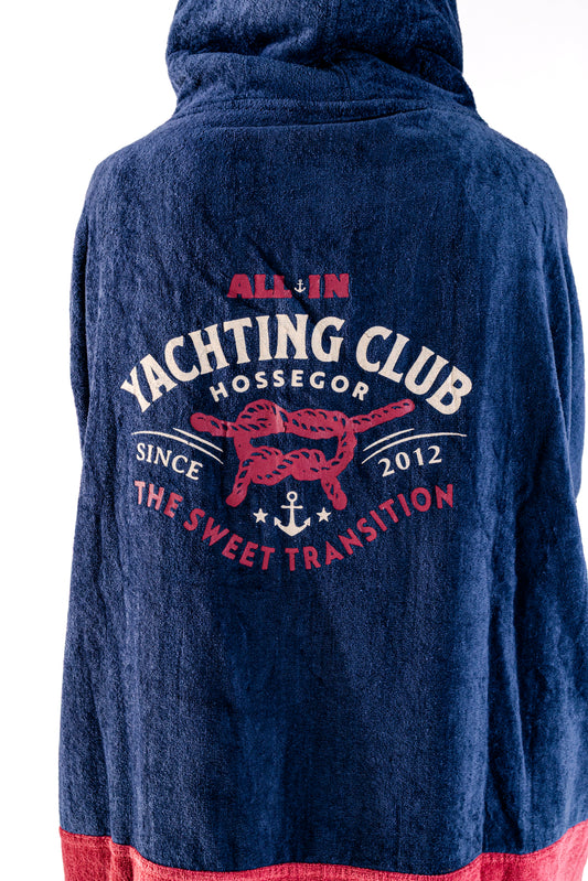 Poncho ALL-IN Yachting Club Hossegor "The Sweet Transition" – détail imprimé dos – navy