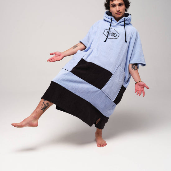 V Poncho Beach Crew - Blue Black One Size