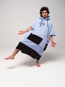 Poncho cuello pico adulto - Azul / Negro