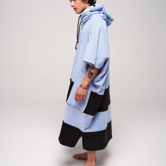 V Poncho Beach Crew - Blue Black One Size