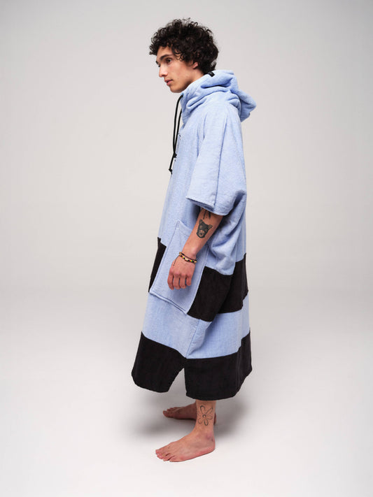 V Poncho Beach Crew - Blue Black One Size