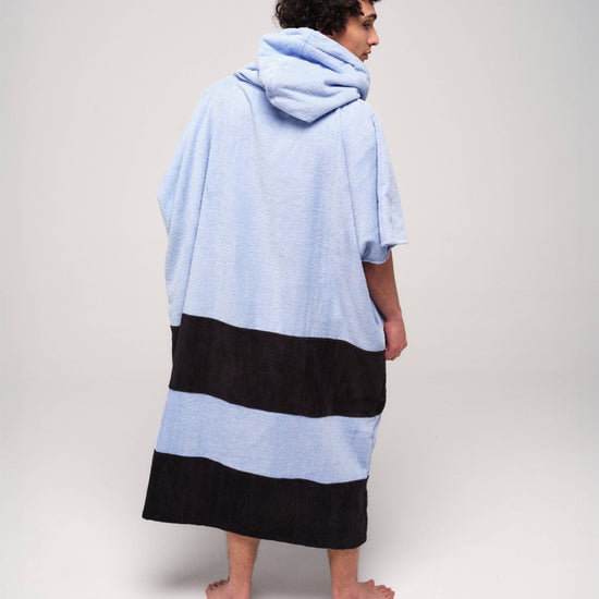 V Poncho Beach Crew - Blue Black One Size