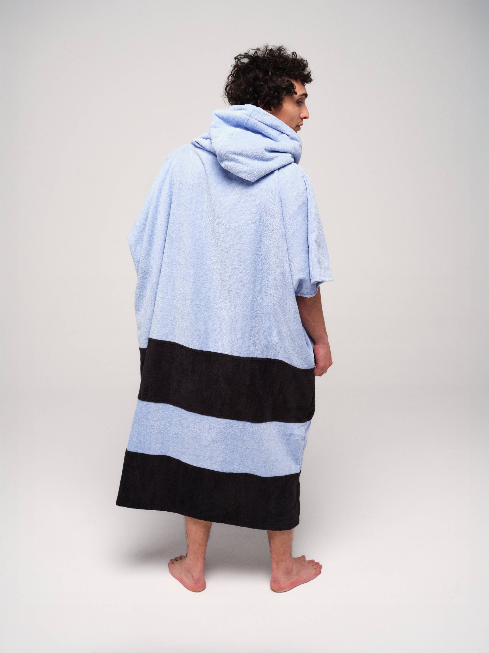 V Poncho Beach Crew - Blue Black One Size