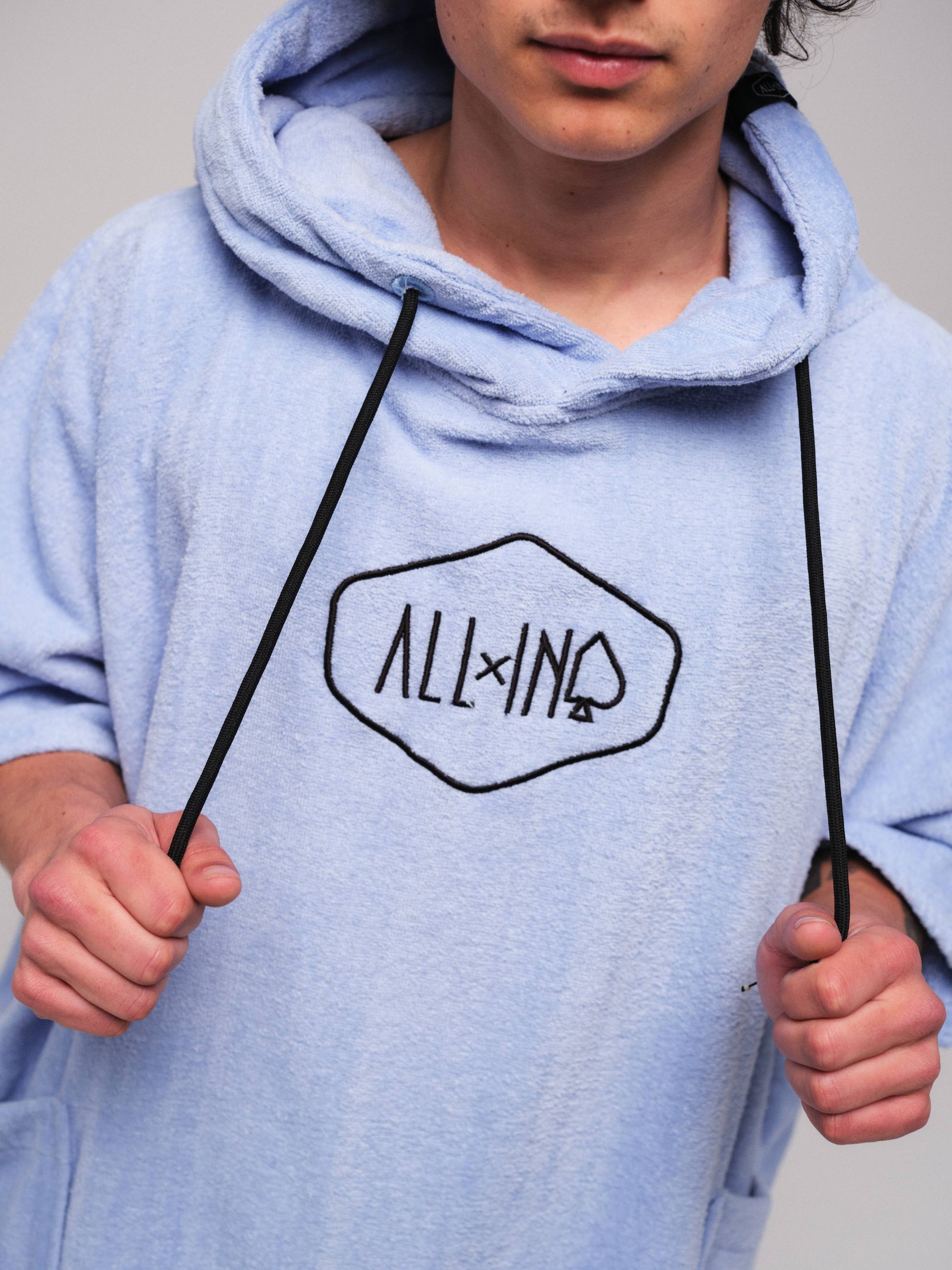 V Poncho Beach Crew - Blue Black One Size