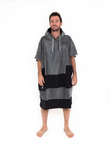 V Poncho Beach Crew - Charcoal / Black Waffle One Size