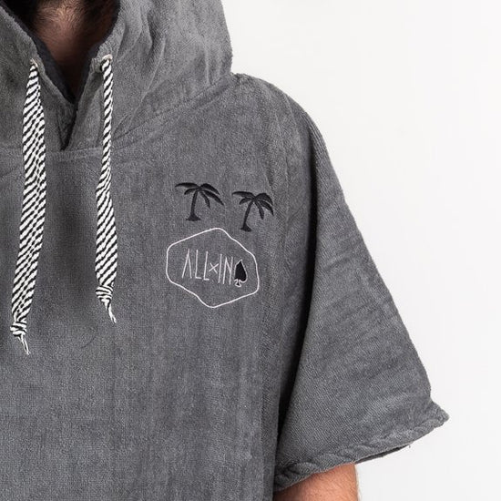 V Poncho Beach Crew - Charcoal / Black Waffle One Size