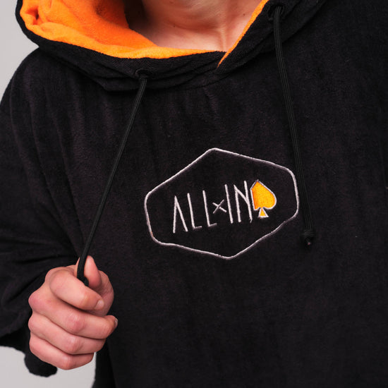 V Poncho Flash Line - Black Apricot One Size