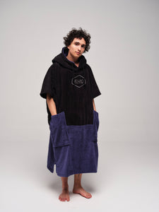 Poncho Flash cuello pico adulto - Negro Marino