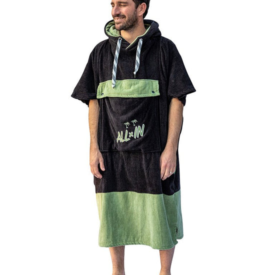 V Poncho Flash Line - Zwart / Kaki Eén maat