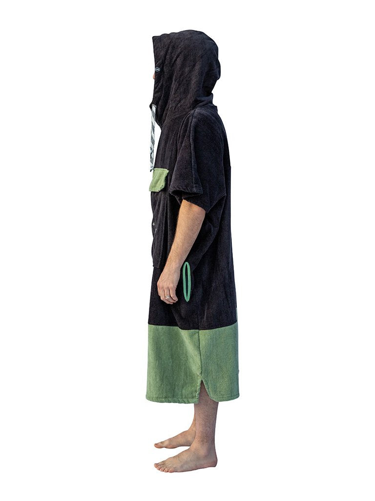 V Poncho Flash Line - Zwart / Kaki Eén maat