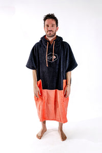 Poncho Surf Adulte Black Orange ALL-IN