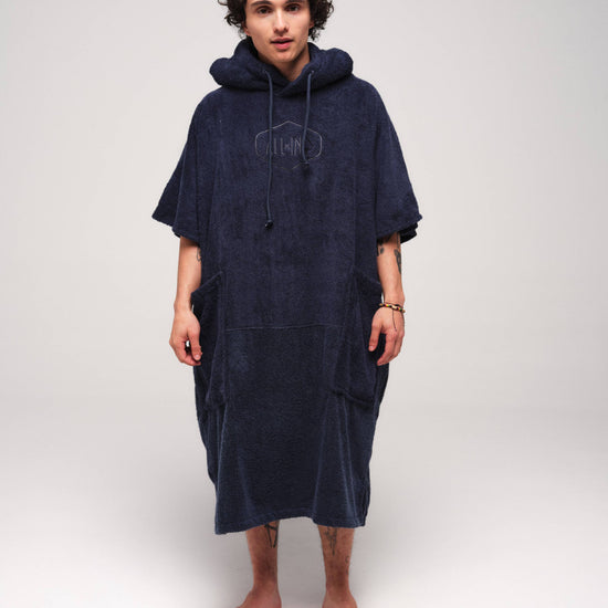V Poncho Organic - Azul Marino Una Talla