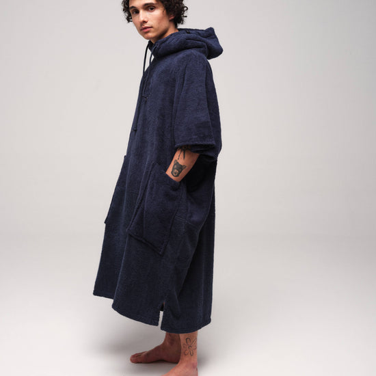 V Poncho Organic - Azul Marino Una Talla