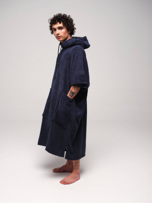 V Poncho Organic - Azul Marino Una Talla