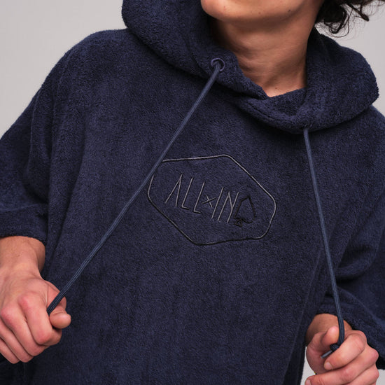 V Poncho Organic - Azul Marino Una Talla